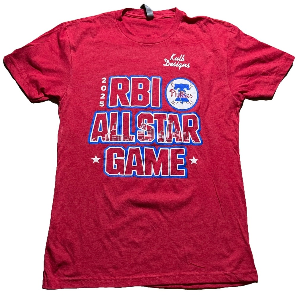 Phillies 2025 RBI All Star Game T Shirt Small Red‎ MLB